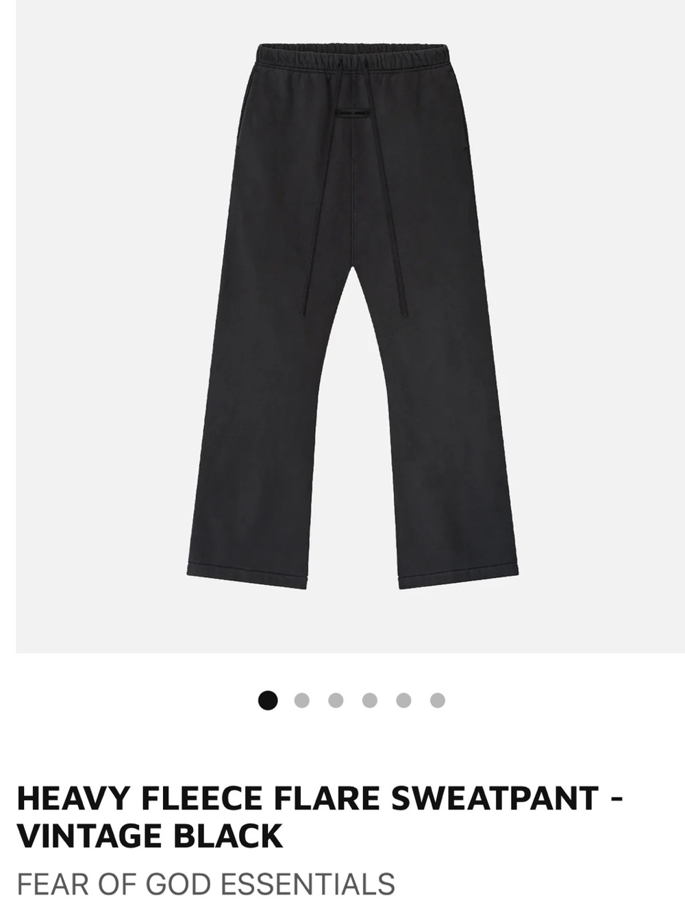 Fear of God HEAVY FLEECE FLARE SWEATPANT - VINTAGE BLACK